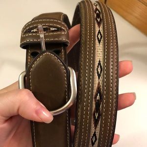 Nocona Ribbon Inlay Leather Belt size 50